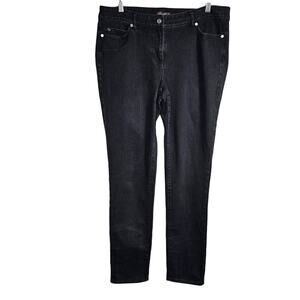 J. McLaughlin Black Straight Leg Mid Rise Cotton/Spandex Denim Jeans Size 12